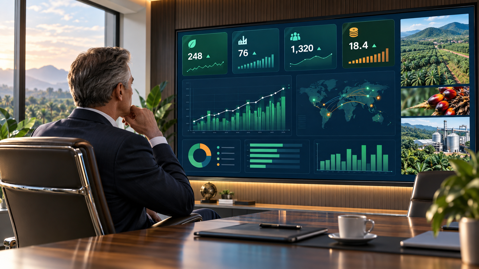 Executive leader reviewing enterprise performance intelligence